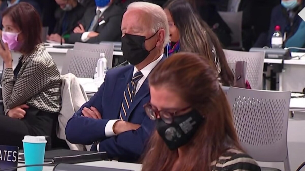 Joe Biden appears to fall asleep during COP26 speeches