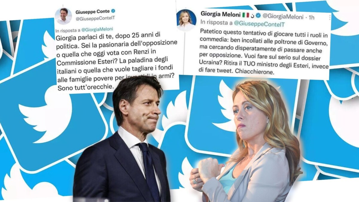 “Patetico”. “Stai con Renzi”. Tra Meloni e Conte volano stracci su Twitter