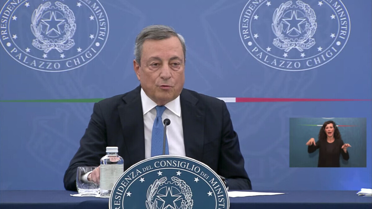 Conferenza stampa del Presidente Draghi con i ministri Franco e Cingolani