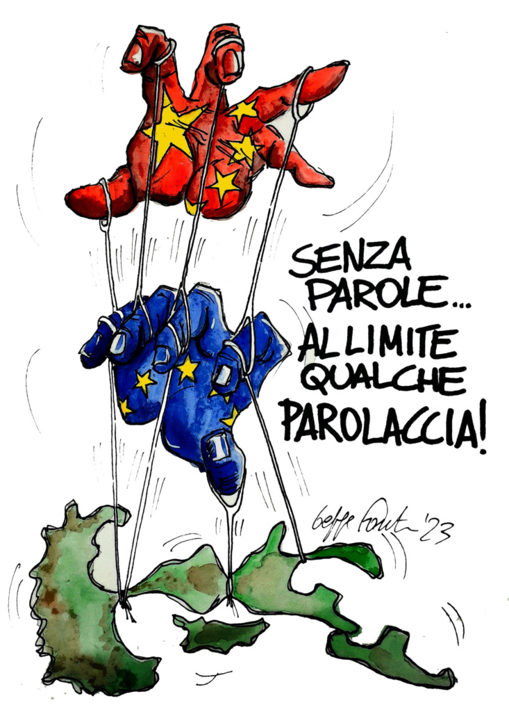 Sedute Satiriche di Beppe Fantin - Vignetta del 19/02/2023