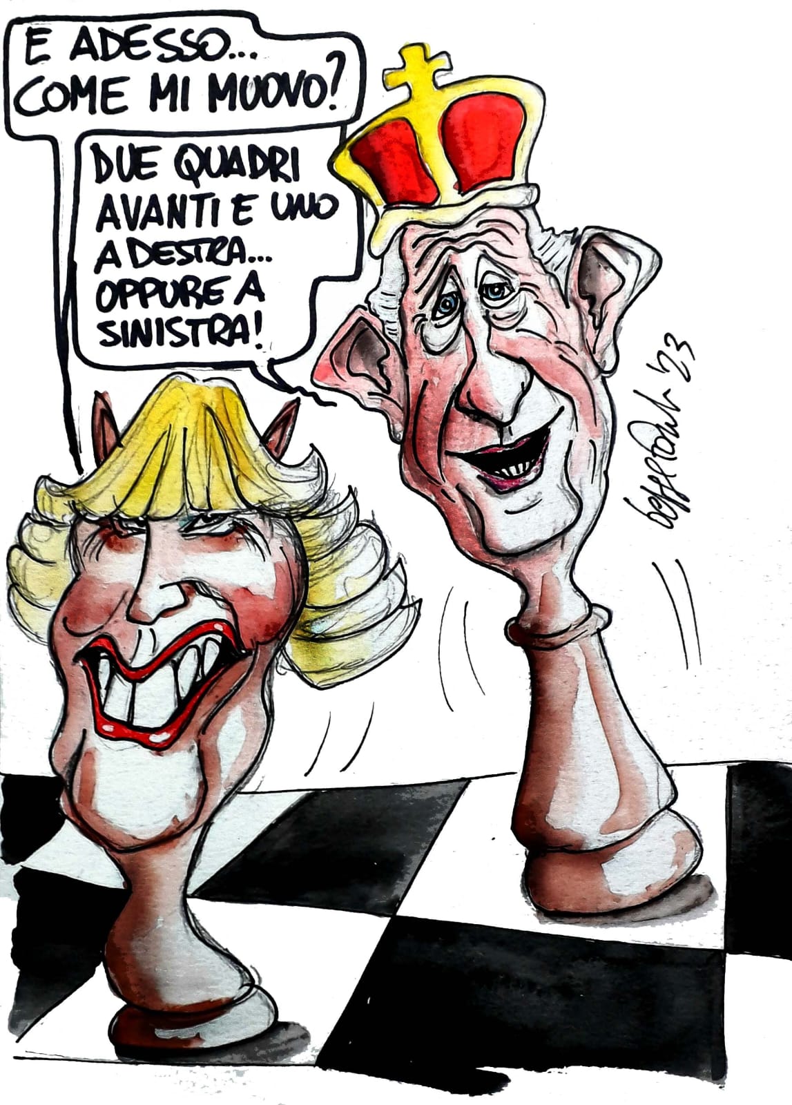 Sedute Satiriche di Beppe Fantin - Vignetta del 09/05/2023