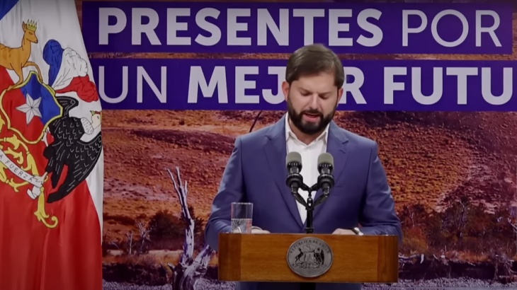 Il presidente del Cile Gabriel Boric