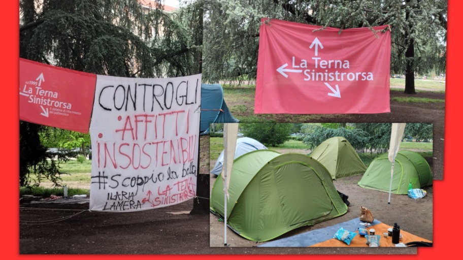 Studenti in tenda a Milano di fronte al Politecnico contro il caro affitti