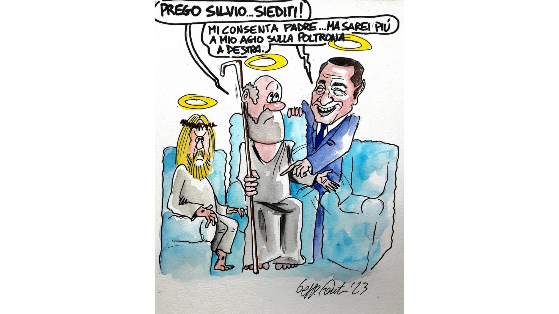 Sedute Satiriche di Beppe Fantin - Vignetta del 13/06/2023