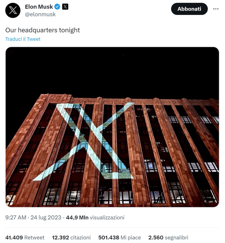 Elon Musk e il rebranding di Twitter in X