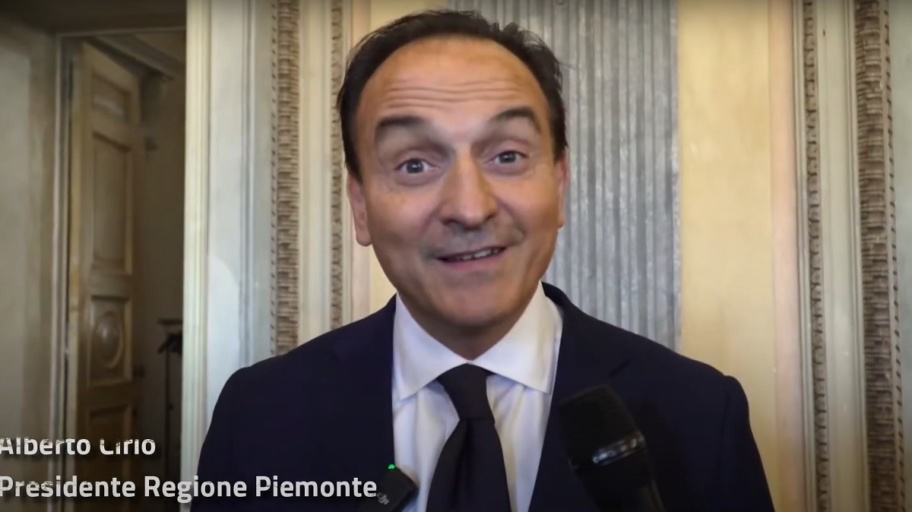 Il presidente della Regione Piemonte Alberto Cirio