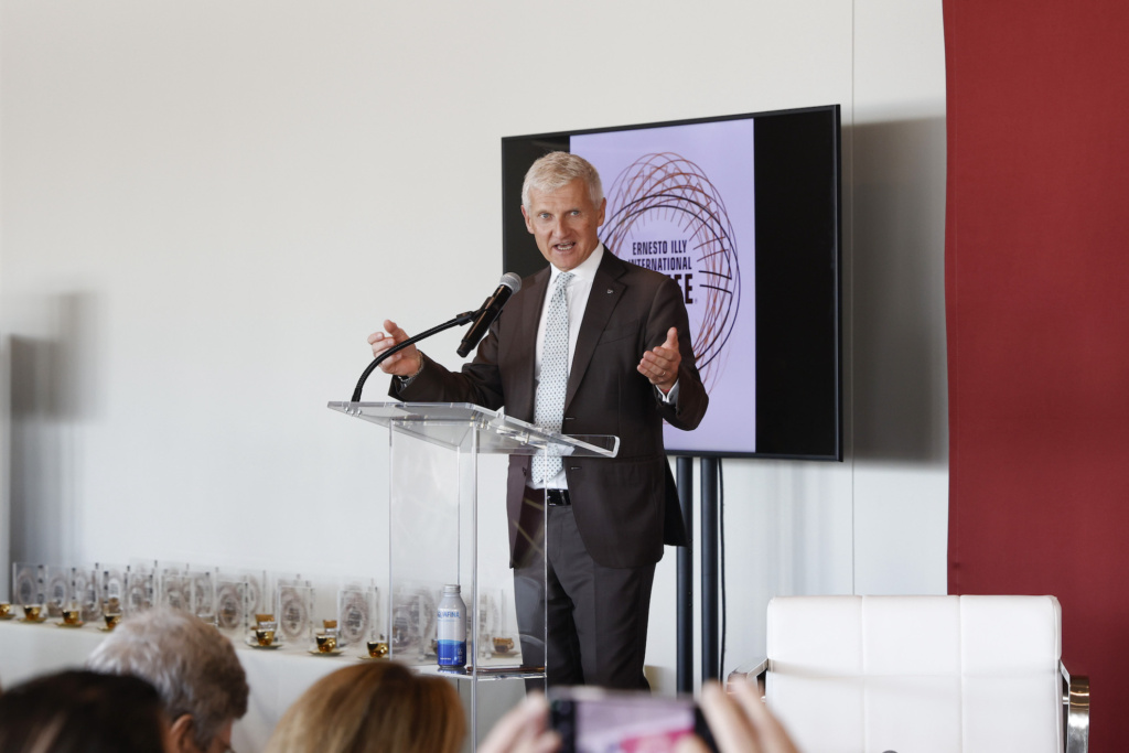 Il presidente Andrea Illy durante il suo intervento al quartier generale delle Nazioni Unite a New York in occasione dell'Ernesto Illy International Coffee Award.