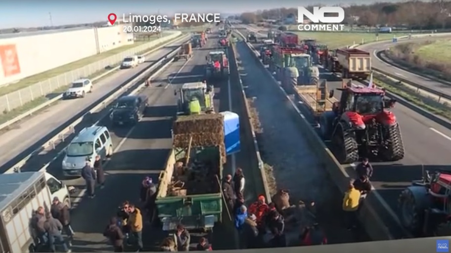trattori Francia (Euronews)
