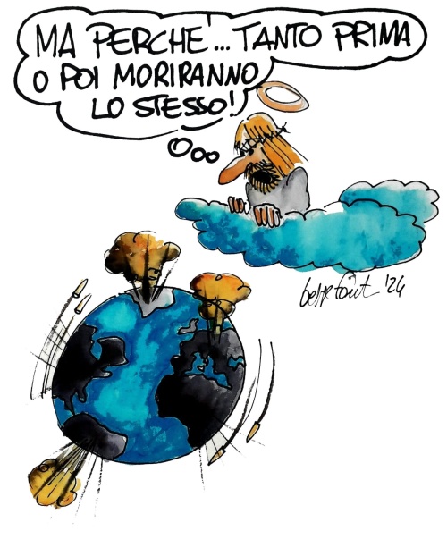 Sedute Satiriche di Beppe Fantin - Vignetta del 17/04/2024