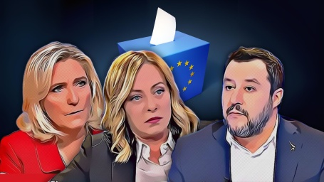 Marine Le Pen, Giorgia Meloni e Matteo Salvini