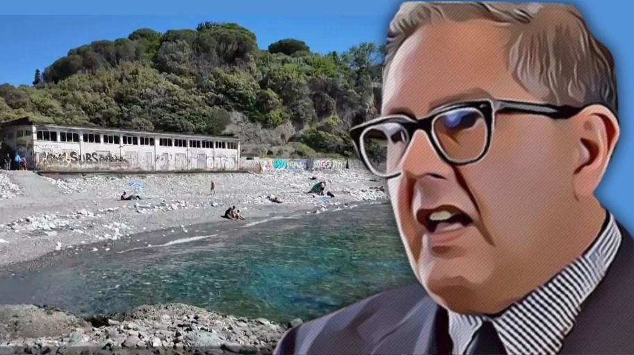 Giovanni Toti spiaggia liguria