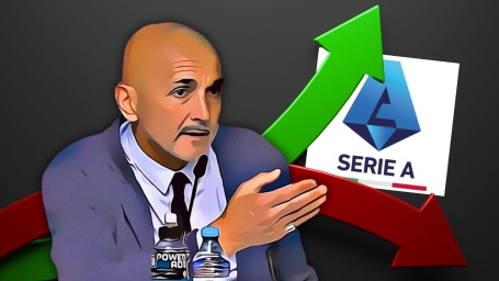 Spalletti, logo serie A, freccia verde e rossa