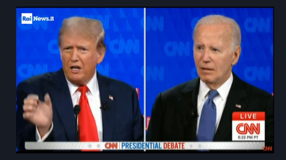 Donald Trump e Joe Biden nel dibattito sulla Cnn