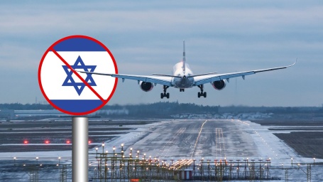 aereo cartello divieto israele atterraggio