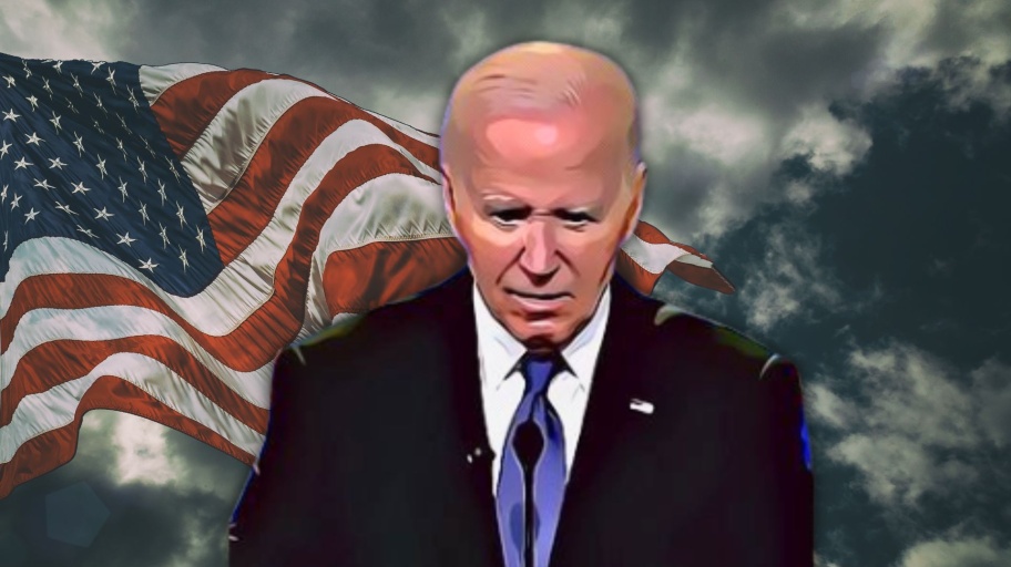 Joe Biden e la bandiera Usa