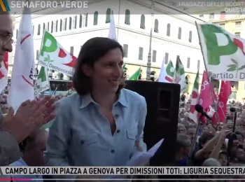 manifestazione Schlein Toti Genova (Rai)