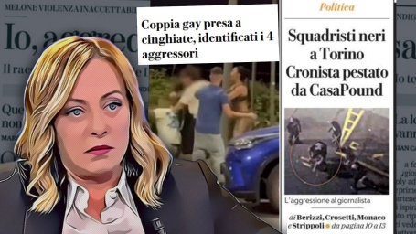 giorgia meloni, aggressione coppia gay, aggressione casa pound