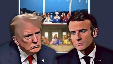 trump, macron, olimpiadi inaugurazione