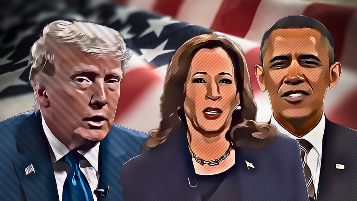 Trump Harris Obama