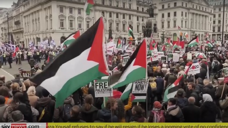 pro palestinesi Londra (Skynews)