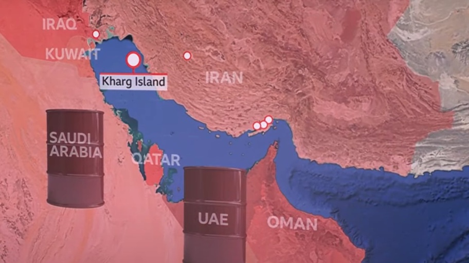 Iran oil map (BBC)