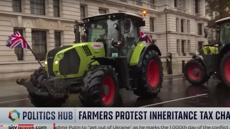 protesta agricoltori Uk (Skynews)