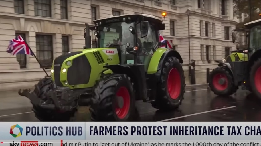 protesta agricoltori Uk (Skynews)