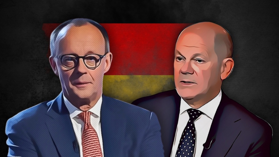 Olaf Scholz e Friedrich Merz in Germania