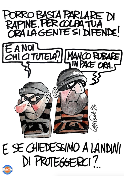 Sedute Satiriche di Beppe Fantin - Vignetta del 18/04/2025