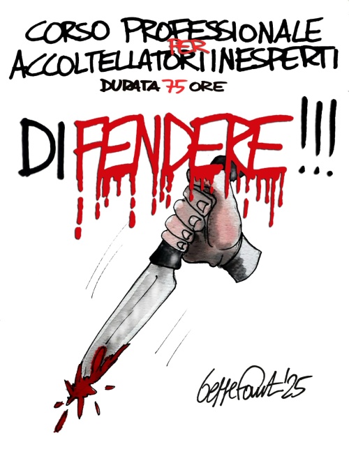 Sedute Satiriche di Beppe Fantin - Vignetta del 10/04/2025