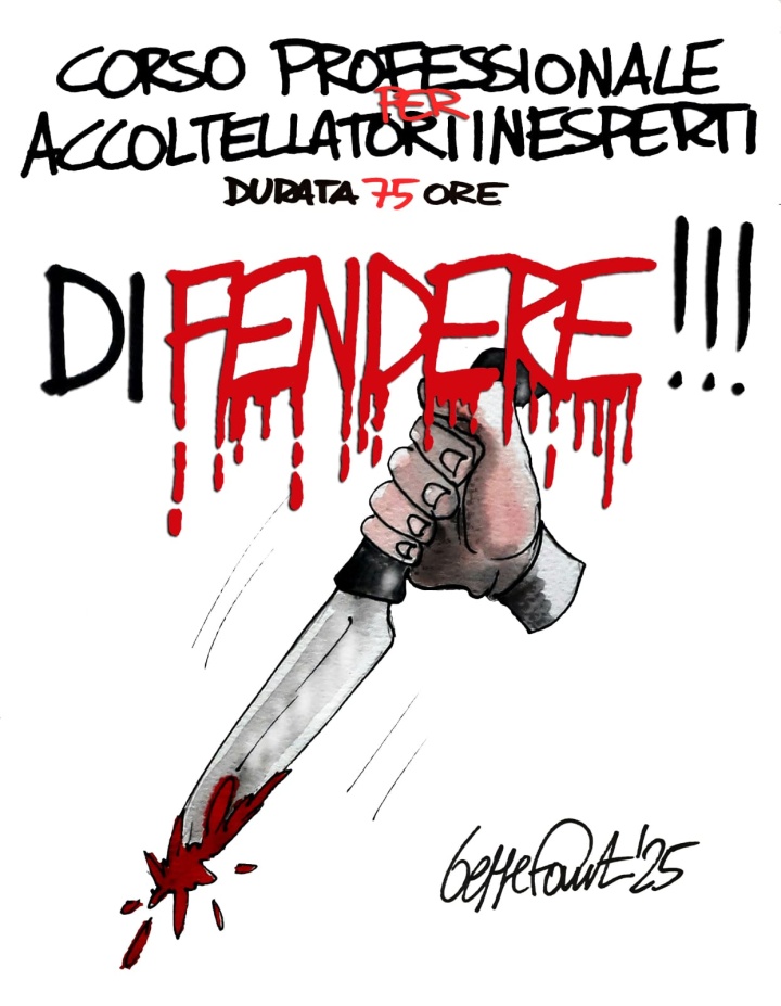 Sedute Satiriche di Beppe Fantin - Vignetta del 10/04/2025