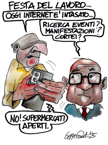 Sedute Satiriche di Beppe Fantin - Vignetta del 01/05/2025