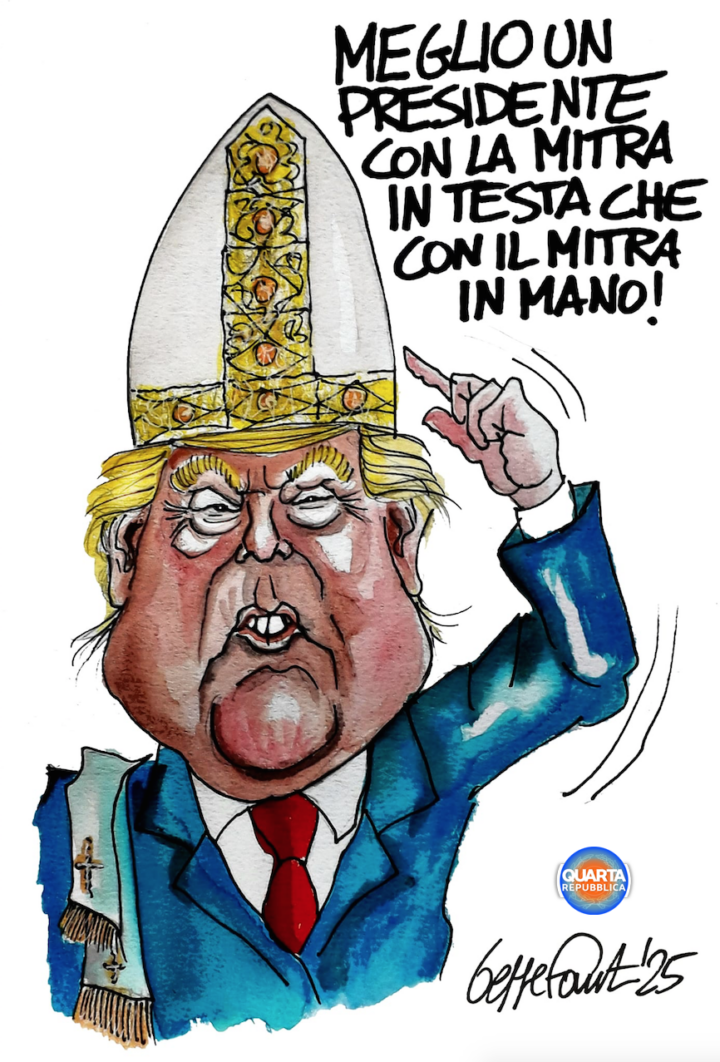 Sedute Satiriche di Beppe Fantin - Vignetta del 08/05/2025