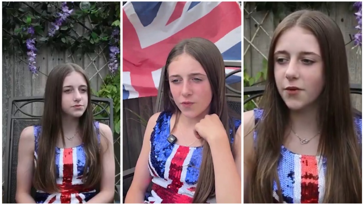 ragazza inglese bandiera uk