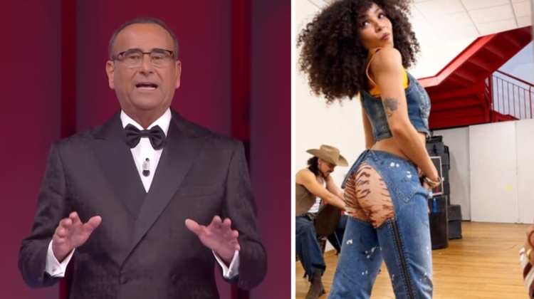 A Sanremo coi jeans osè e poi frigna: “Conti mi ha sessualizzato”