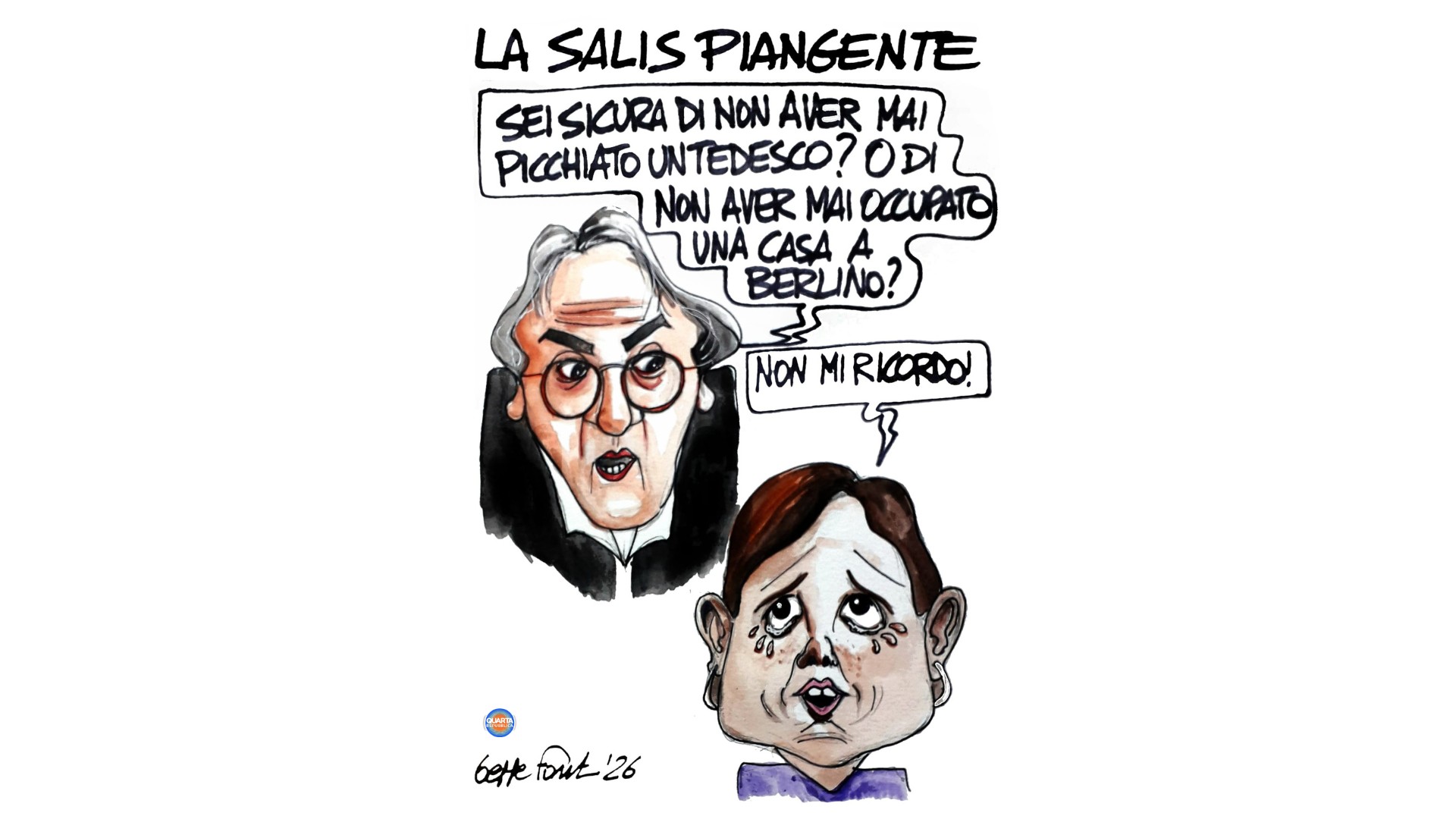 Salis, memoria corta - La vignetta di Fantin 04/04/2026 - Sedute Satiriche