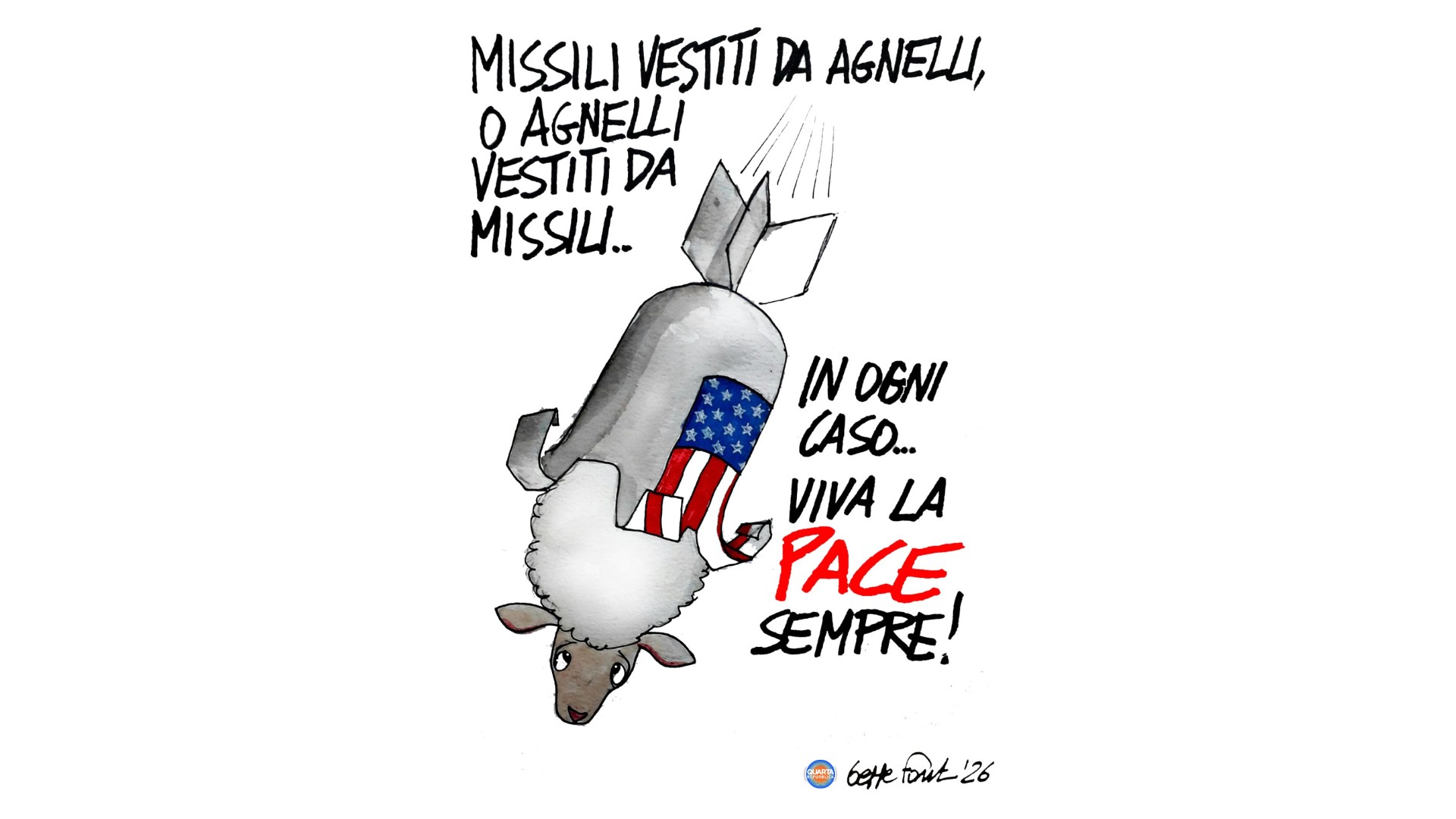 La pace armata - La vignetta di Fantin 08/04/2026 - Sedute Satiriche
