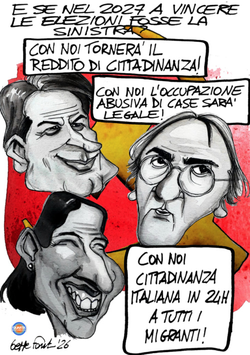 Sedute Satiriche di Beppe Fantin - Vignetta del 10/04/2026